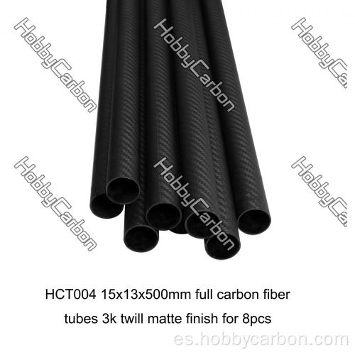 Tubo de fibra de carbono superresistente con abrazadera de aluminio